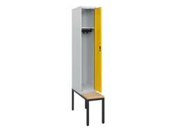 locker met bank,HxBxD 1950x300x815mm,1vak,vak B 300mm,cilinderslot