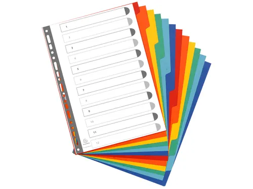 Tabblad glanskarton 400g 12-delig A4 Assorti