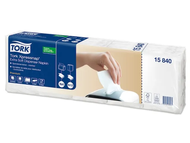 Serviette de table Tork 15840 Universal 2 ép Pli-1/4 22x33cm Blanc
