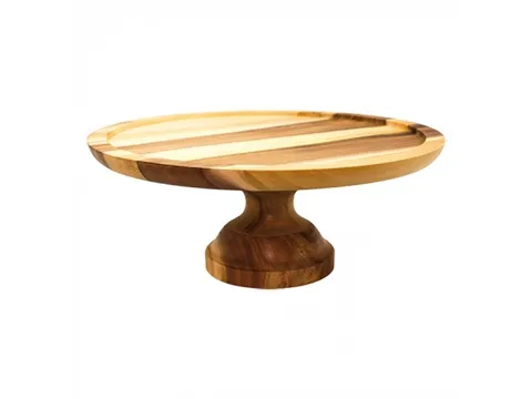 Emga Taartstandaard Acacia hout met draaivoet 33cm