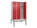 locker met bank,voor scheiding van kleding,HxBxD 2120x1200x815mm,3vak