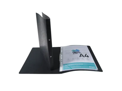 Ringmap glanskarton A4 2R 15mm zwart