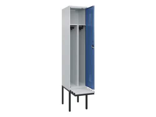 locker met bank,voor scheiding van kleding,HxBxD 2120x400x815mm,1vak