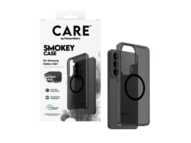 PanzerGlass CARE by Smokey Case w. Black Qi Samsung Galaxy S26+,
