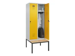 locker met bank,HxBxD 2120x800x815mm,2vak,vak B 400mm,draaigrendel