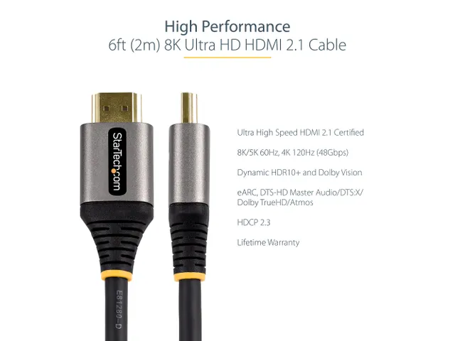 HDMI 2 Meter Gecertificeerde Ultra High Speed HDMI Kabel 48Gbps - 8K 6