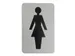 Infobord toilet Vrouw RVS 6x11cm