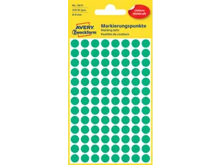 Etiket Avery Zweckform 3012 Rond Ø8mm Groen 416 Stuks - 3