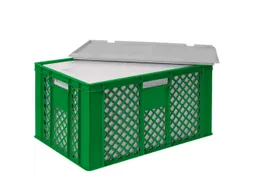 Euronorm-stapelbak,m. isoleerbox,HxLxB 320x600x400mm,63/35l,HDPE,groen