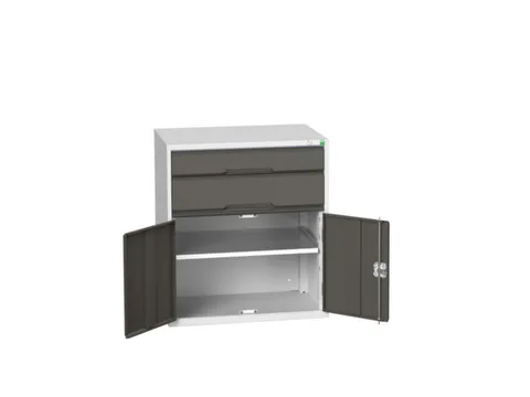 ladekast HxBxD 900x800x550mm 2laden 2deuren RAL7035 front RAL7016