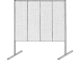 scheidingswand van geperforeerde plaat,enkel veld,totale B 2000mm - 4