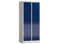 Lockerkast 1800x800x500mm 2x3 vakken cilinderslot, sokkel, RAL5010