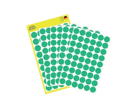 Etiket Avery Zweckform 3143 Rond Ø12mm Groen 270 Stuks
