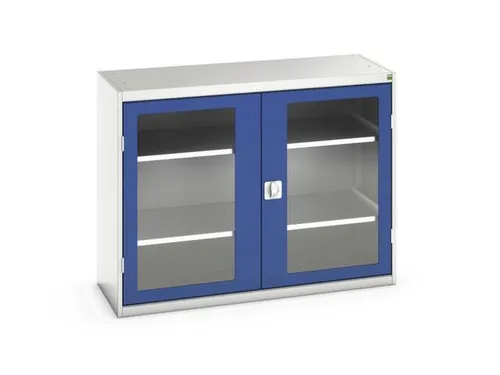 vitrinekast 1000x1300x550mm 2xStalen bodem romp RAL7035 front RAL5010