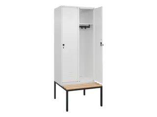 locker met bank,HxBxD 2120x800x815mm,2vak,vak B 400mm,draaigrendel - 2