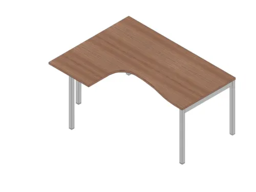 hoek-bureau,HxBxD 755x1600x1200mm,blad canaletto-hout,verdieping links