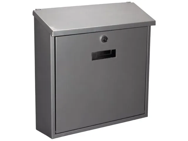 Brievenbus Monaco Zilver, naamplaatje, 2 sleutels, 36.8x36.5x10cm