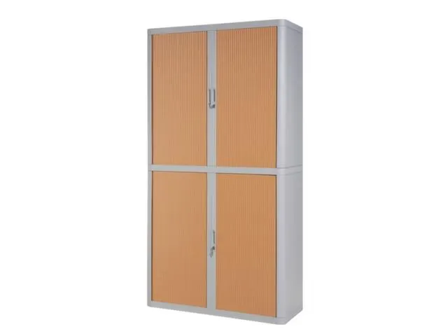 Roldeurkast HxBxD 2040x1100x415mm 4 Oh Romp Grijs Front Beuken