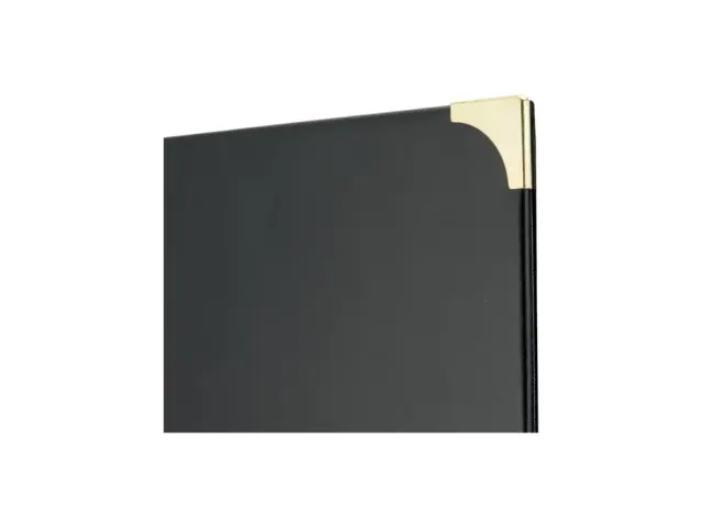 Menukaart Securit A5 4 tas zwart lederlook