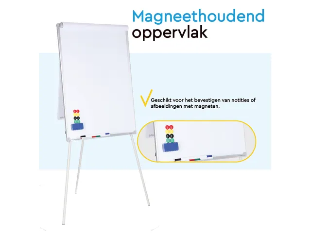 BRASQ Flipover Basic 70x100cm Magnetisch Aluminum met accessoires
