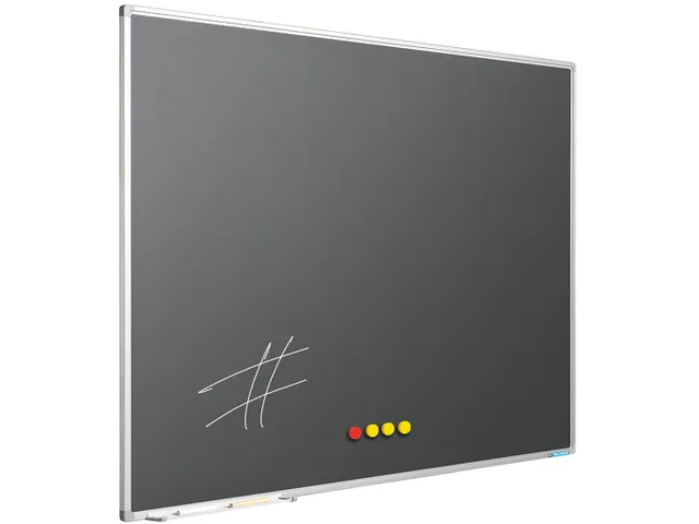 Krijtbord 120x240cm Softline alu profiel 8mm grijs emaille