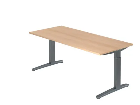 In hoogte verstelbaar bureau,HxBxD 680-850x1800x800mm,blad eiken
