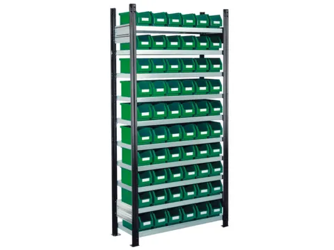 Bakkenstelling 2000x1000x300mm 60bakken PE groen vakl. 125kg eenzijdig