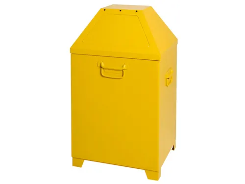 Afvalverzamelaar Zelfblussend 95 Liter 870X450X450Mm 2 Openingen Geel