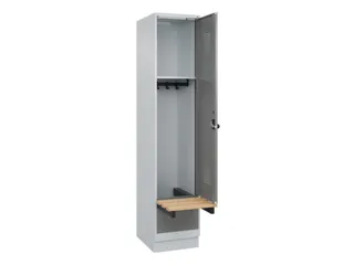 locker met bank,HxBxD 1950x400x815mm,1vak,vak B 400mm,draaigrendel - 1