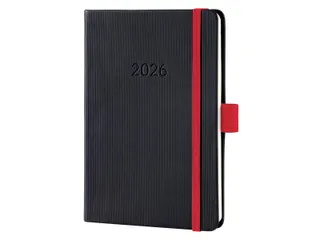 Weekagenda Conceptum A6 2026 (NL/FR/EN/DU) zwart-red Hardcover - 1