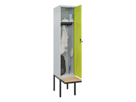 locker met bank,HxBxD 2120x400x815mm,1vak,vak B 400mm,draaigrendel