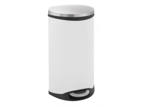 Pedaalemmer Shell Bin 30 Liter Wit mat RVS