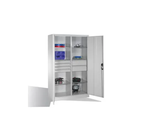 werkplaatskast,HxBxD 1950x1200x500mm,romp RAL7035,front RAL7035