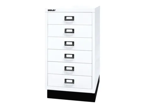 kantoor-ladekast HxBxD 670x349x432mm 6 laden romp verkeerswit staal