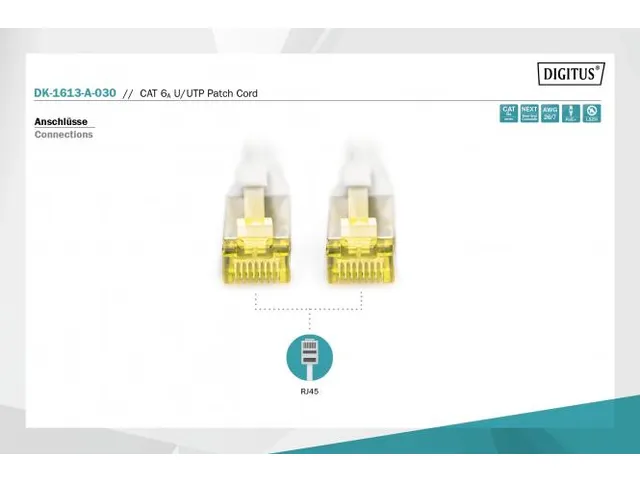CAT 6A U-UTP patchkabel Cu LSZH AWG 26/7 Lengte 3m Grijs