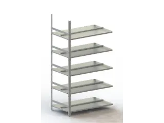 Schroefstelling Aanbouwveld Ral7035 1850x1002x604mm 5legborden 80kg - 2