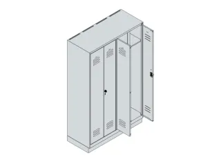 locker voor scheiding van kleding,HxBxD 1950x1200x500mm,4vak - 3