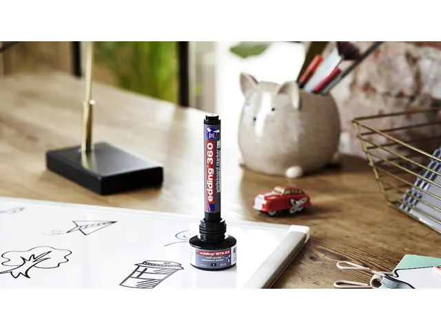 Whiteboardmarker edding 360 rond 1.5-3mm zwart blister