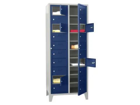 Wasgoedkast 1850x770x500 2x10 Vakken M. Poten Ral7035 Front Ral5010
