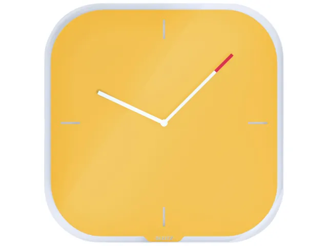 Wandklok Leitz Cosy geel glas