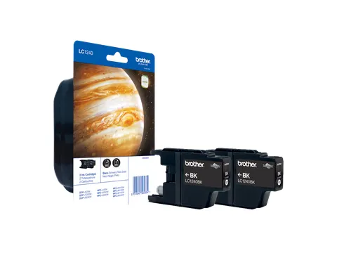 Brother LC1240BKBP2DR, Zwart, Inkt op pigmentbasis, 1 stuk(s), 600 pag