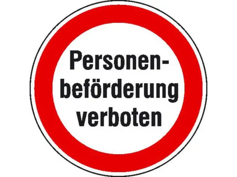 verbodsbord,Personentransport verboden,PVC,Ø 200mm