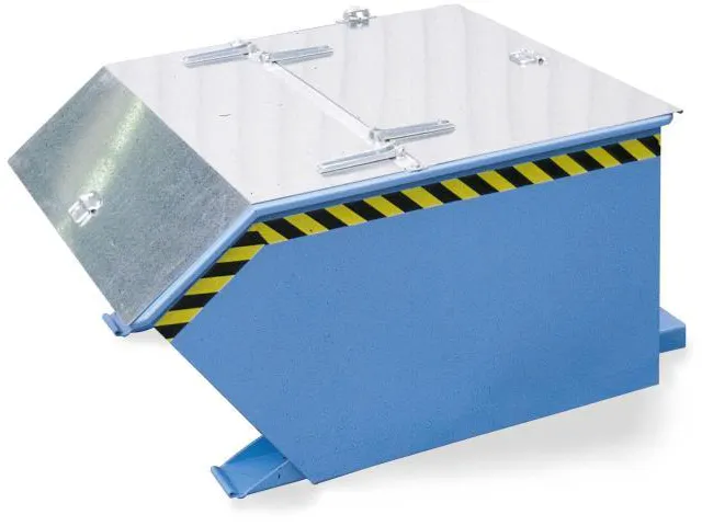 2-Dlg. Klapdeksel,Staal,V. Kiepbak 1M³,Verzinkt