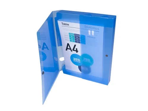 Klasseerdoos PP Krea cover rug 40mm blauw