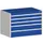 ladekast HxBxD 700x1050x750mm 5laden romp RAL7035 front RAL5010