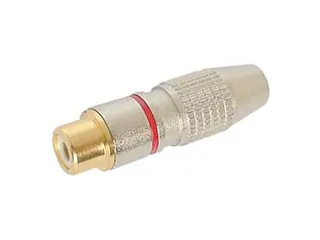 Vrouwelijke Rca Plug - Verguld Contact - Rood - 1