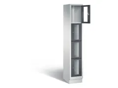 Lockerkast 1800x320x500mm 1x4 vakken Cilinderslot, Sokkel, RAL7021