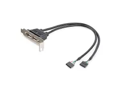 2-poorts USB A vrouwelijke low-profile Slot Plate Adapter