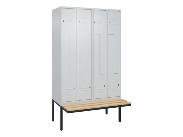 Z-garderobekast,HxBxD 2120x1200x815mm,8vak,vak B 300mm,cil.-slot
