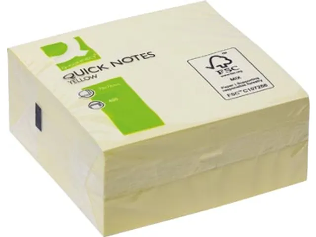 Quick Notes Memoblaadjes 76x76mm Blok 400 Vel Geel
